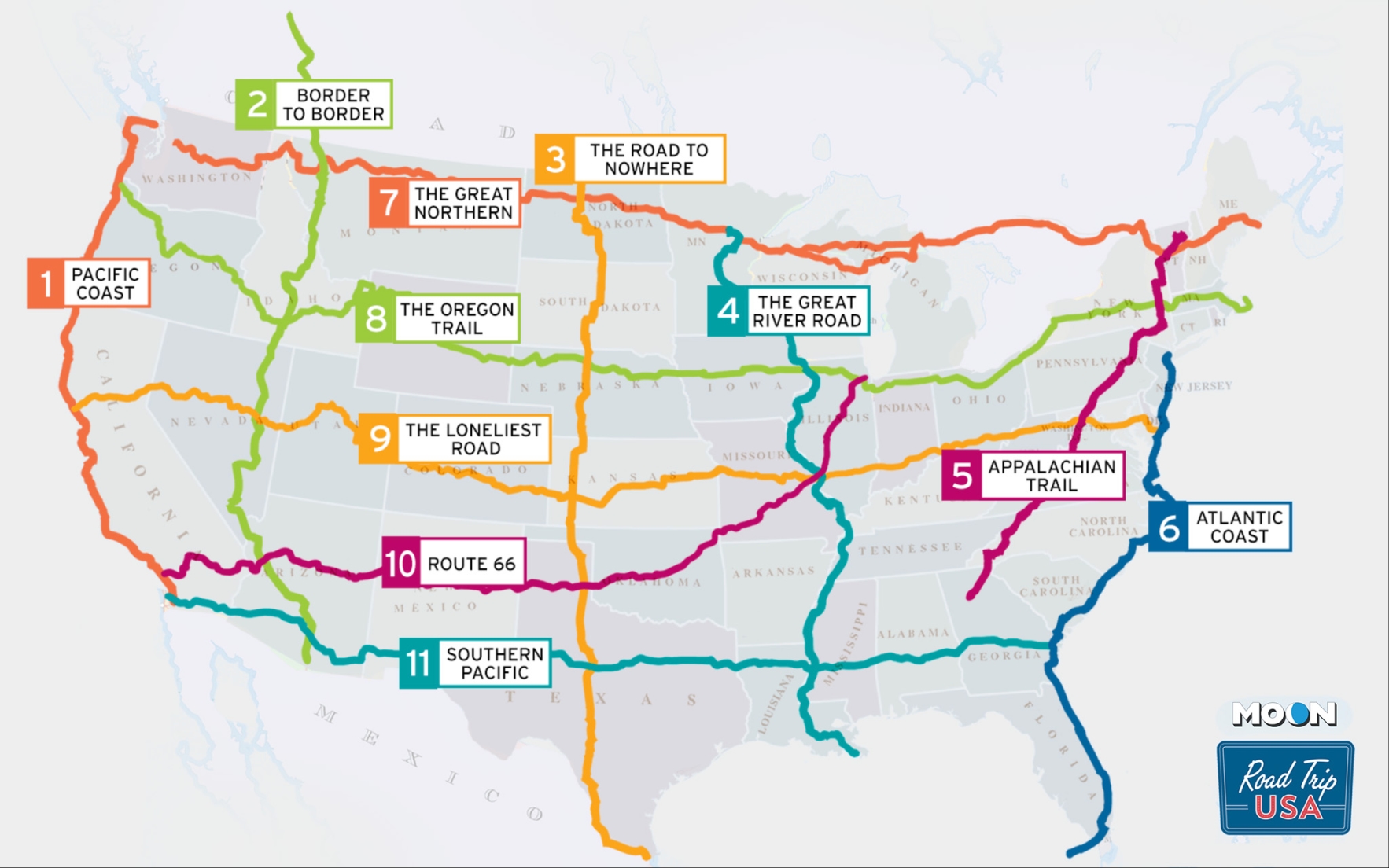 Road Trip USA map